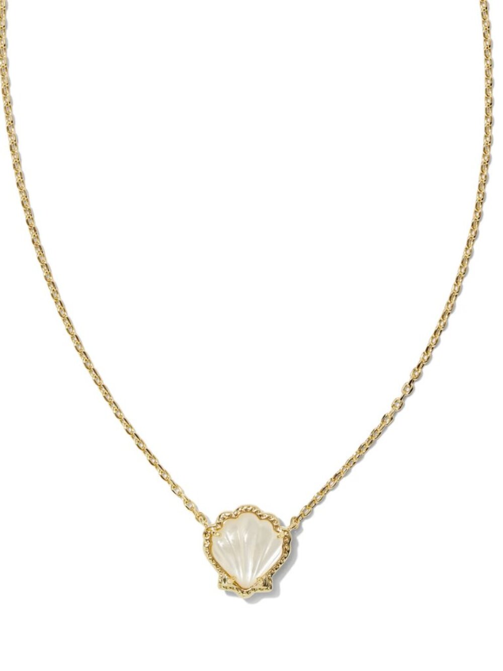 Kendra Scott Brynne Shell Gold Short Pendant Necklace